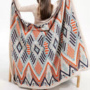 Manta para Sofá Xadrez Boho com Franjas Vintage