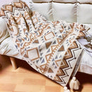 Manta para Sofá Xadrez Boho com Franjas Vintage